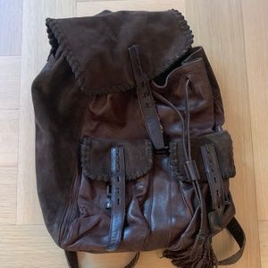 Leather and Suede Prada Backpack